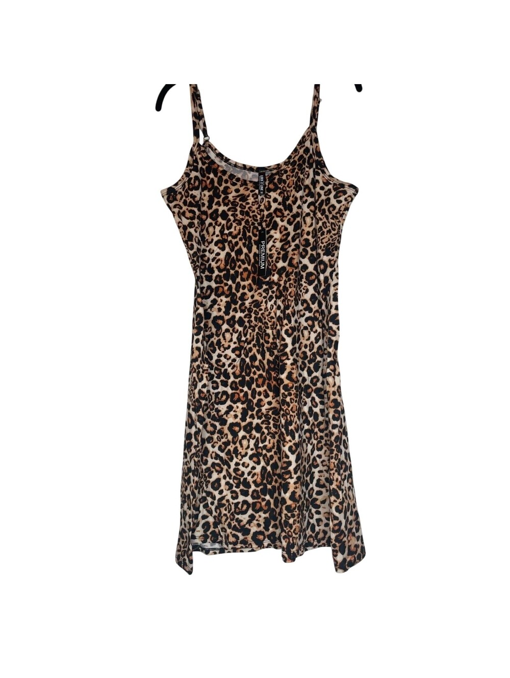Lock & Love Womens Animal Print Round Neck  Dress Sleeveless Size M Brown NWT
